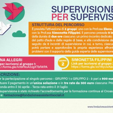 Supervisione per Supervisori: un’opportunità per i professionisti